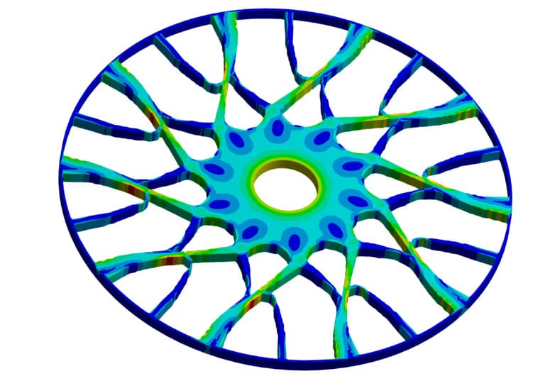 Topology optimization stress plot 768x537